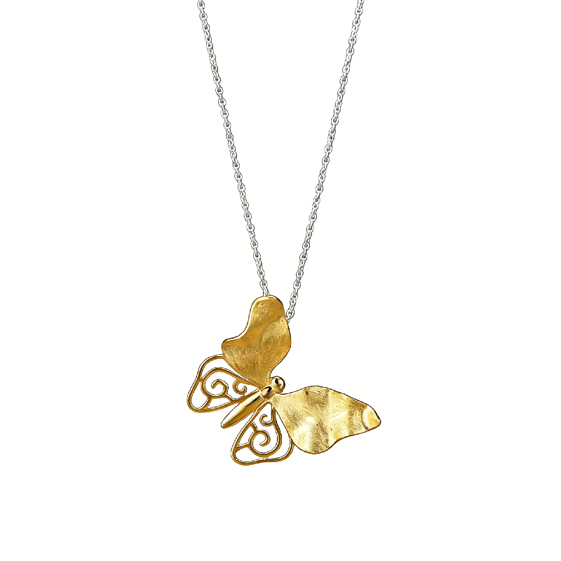 Golden Whisper Butterfly - Handmade Pendant | NEW