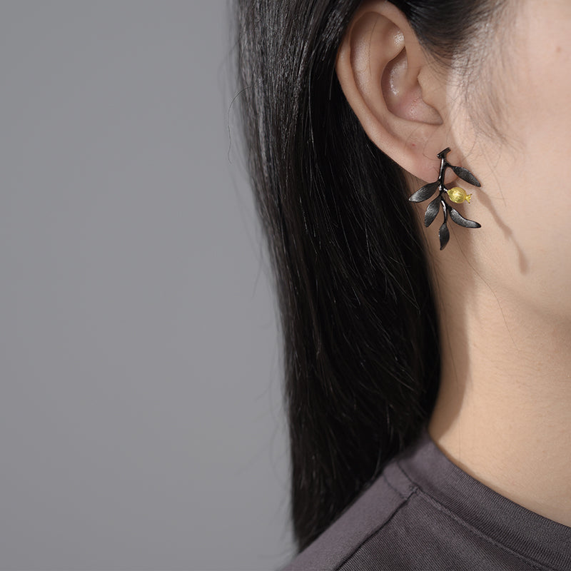 Pomegranate Leaves - Dangle Earrings | NEW