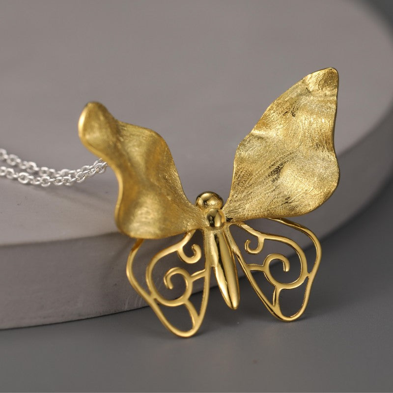 Golden Whisper Butterfly - Handmade Pendant | NEW