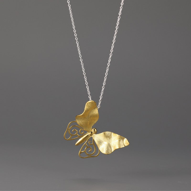 Golden Whisper Butterfly - Handmade Pendant | NEW