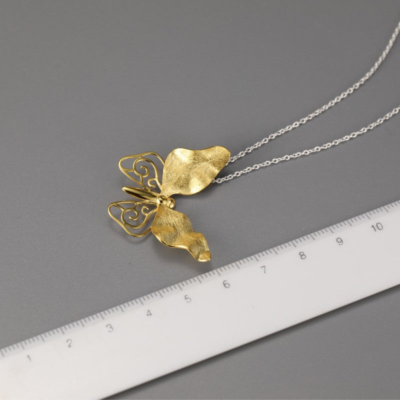 Golden Whisper Butterfly - Handmade Pendant | NEW