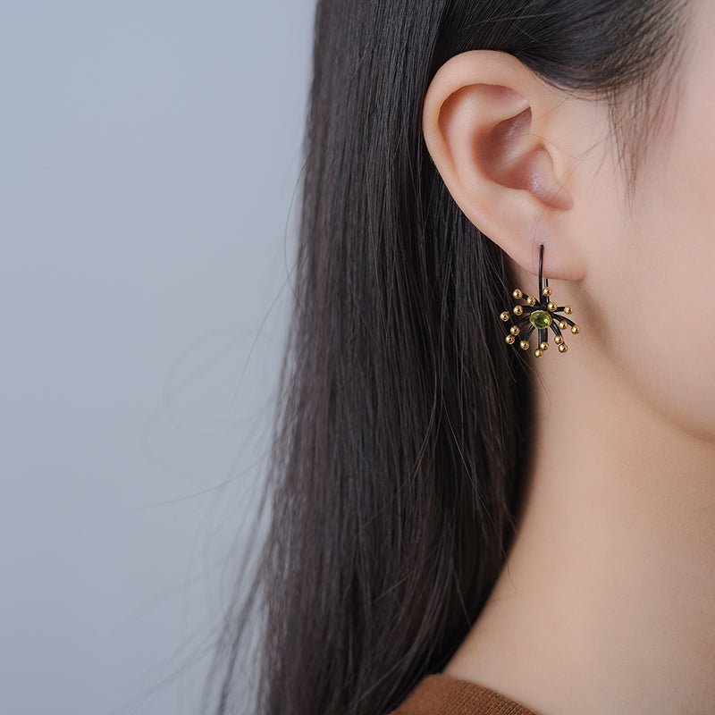 Garnet Peridot - Dangle Earrings