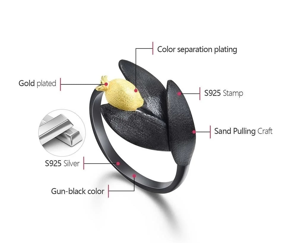 Pomegranate Leaves - Adjustable Ring | NEW