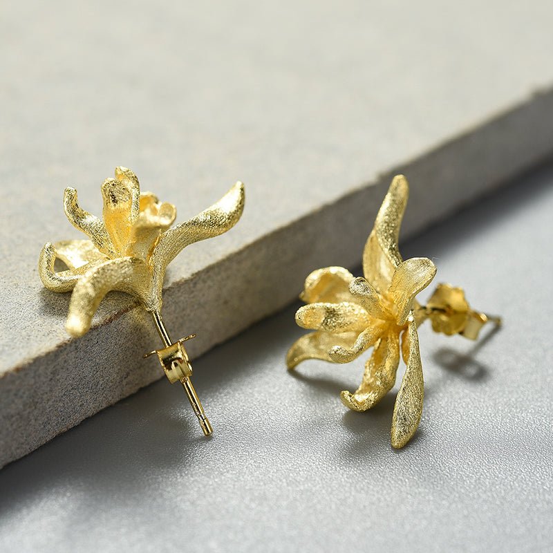 Iris Flower - Stud Earrings
