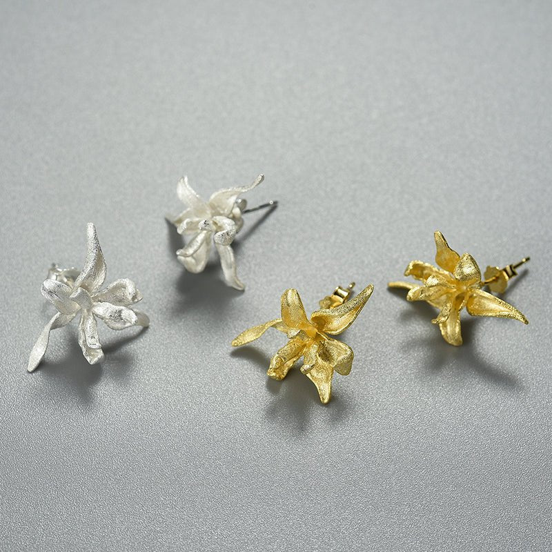 Iris Flower - Stud Earrings