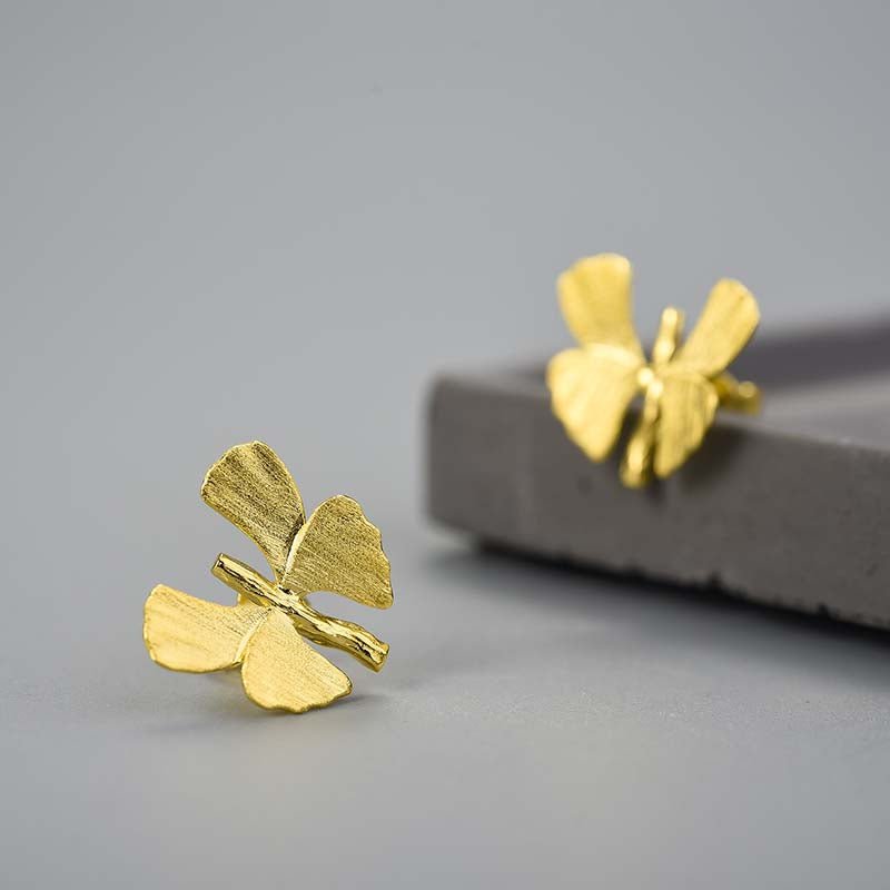 Ginkgo Wings - Stud Earrings