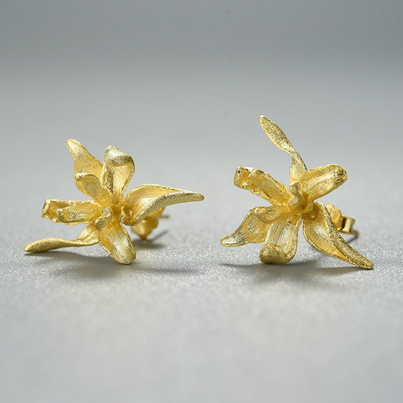 Iris Flower - Stud Earrings