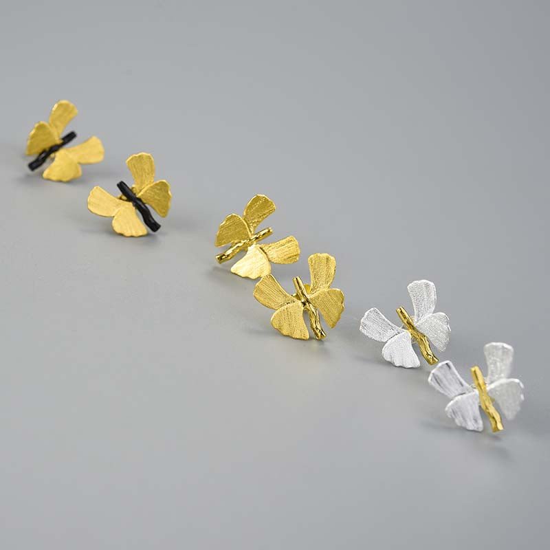 Ginkgo Wings - Stud Earrings