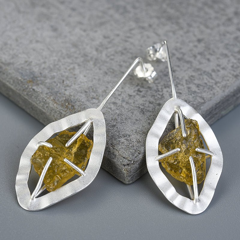 Raw Tourmaline - Dangle Earrings