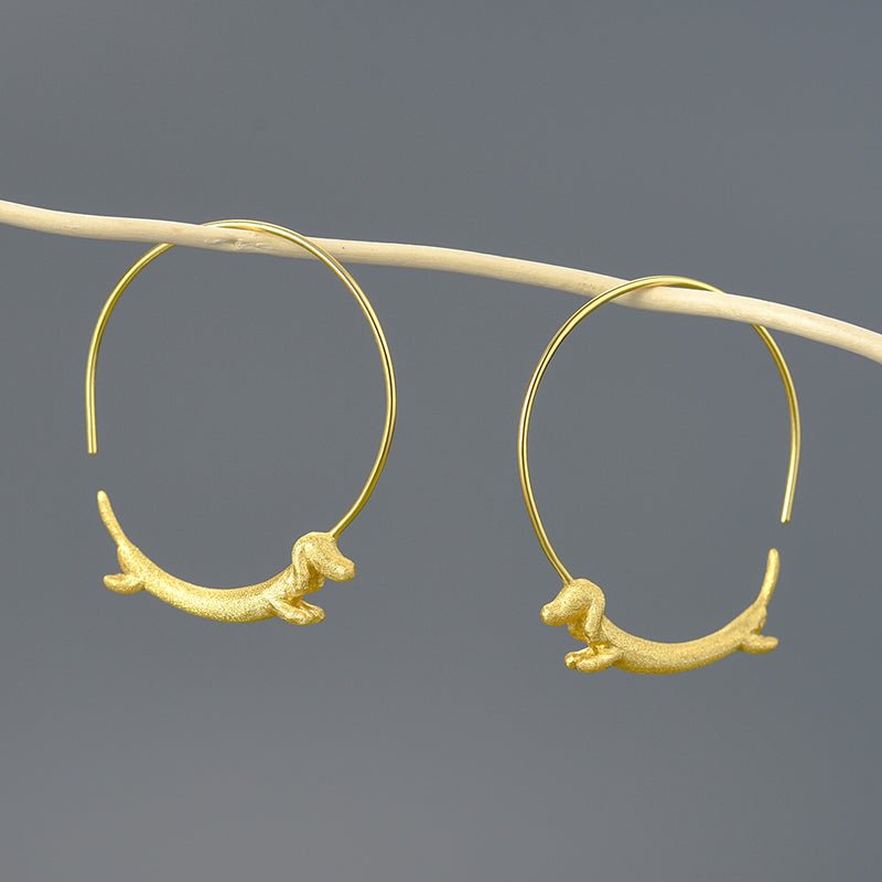 Run Dachshund Run - Big Hoop Earrings