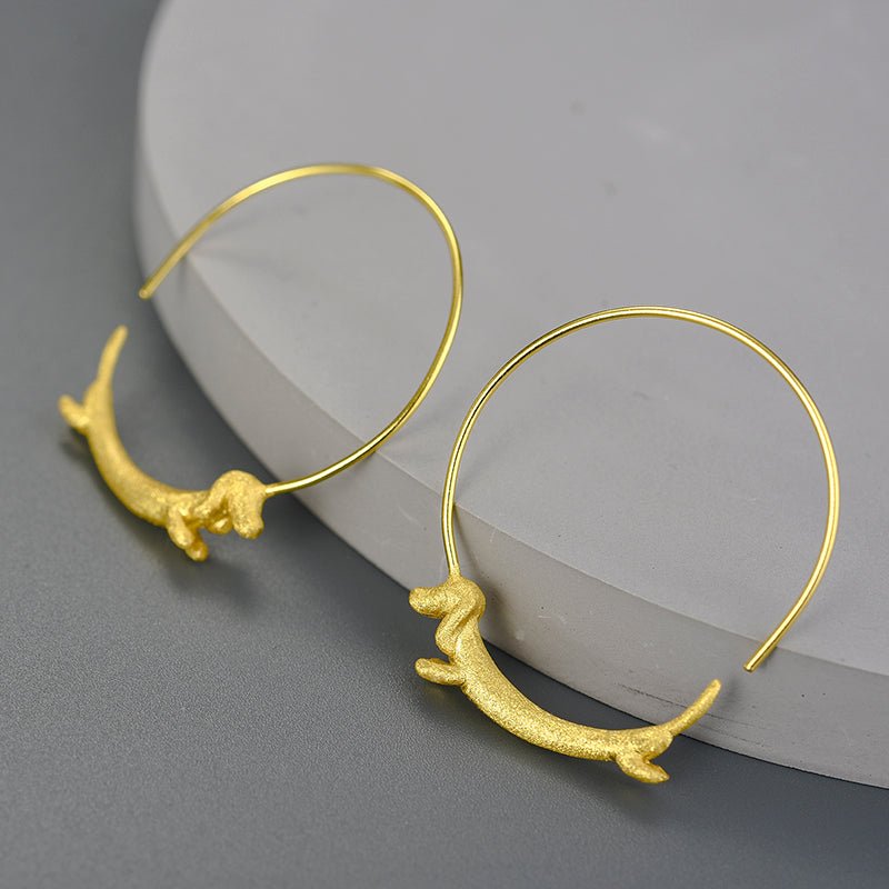 Run Dachshund Run - Big Hoop Earrings