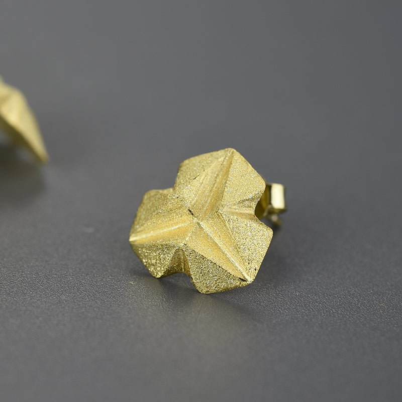 Triangle Flower - Stud Earrings