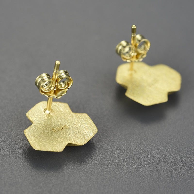 Triangle Flower - Stud Earrings