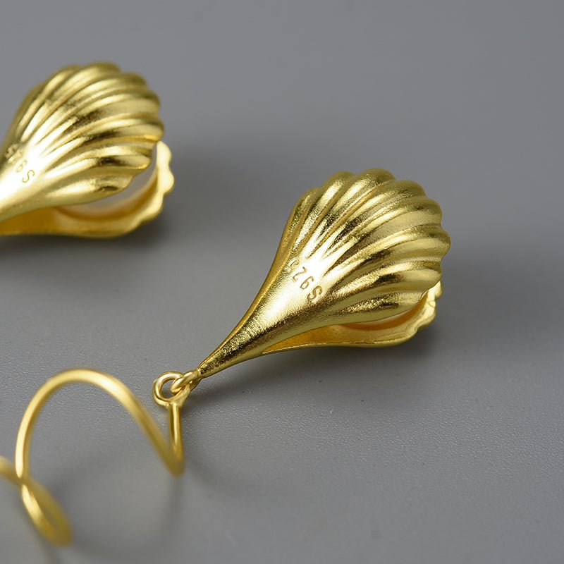 Spiral Shell - Dangle Earrings