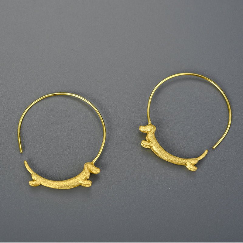 Run Dachshund Run - Big Hoop Earrings