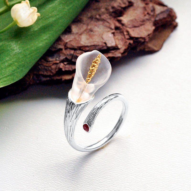 Calla Lily - Adjustable Ring - MetalVoque