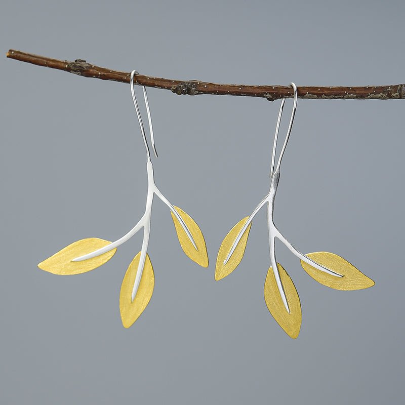 Floral Leaves - Dangle Earrings