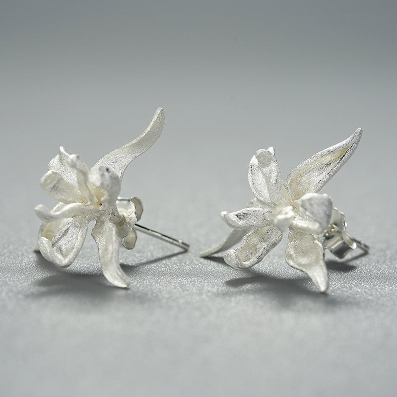 Iris Flower - Stud Earrings