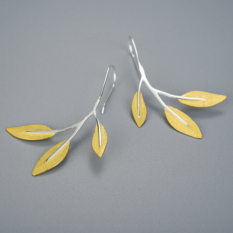 Floral Leaves - Dangle Earrings