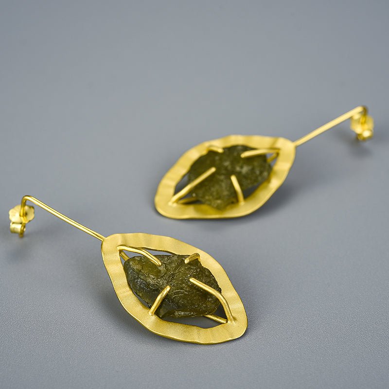 Raw Tourmaline - Dangle Earrings