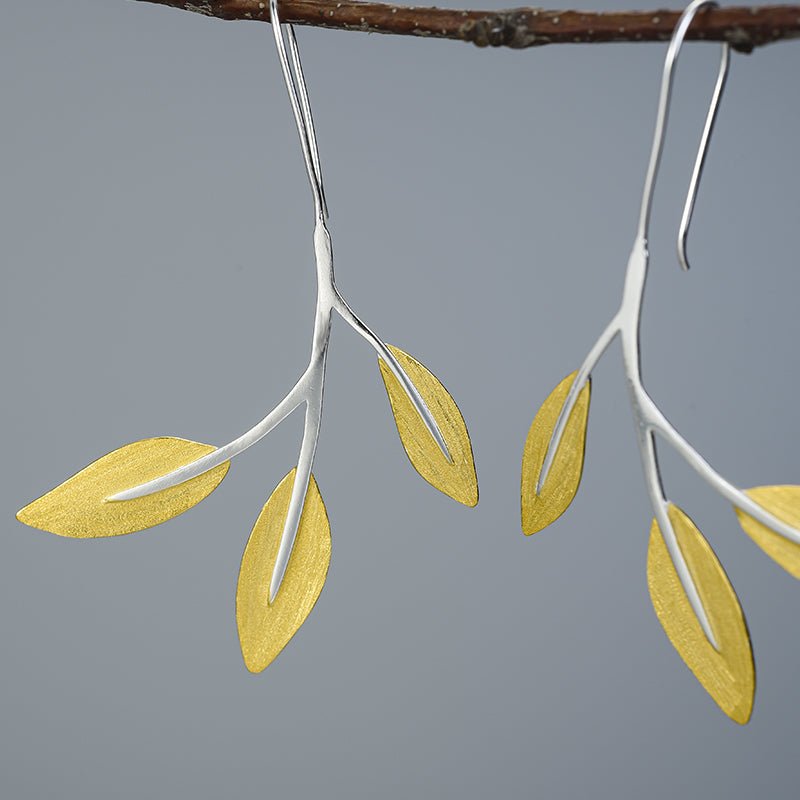 Floral Leaves - Dangle Earrings