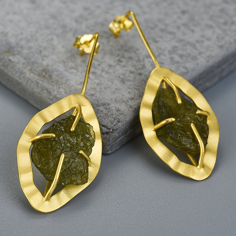 Raw Tourmaline - Dangle Earrings