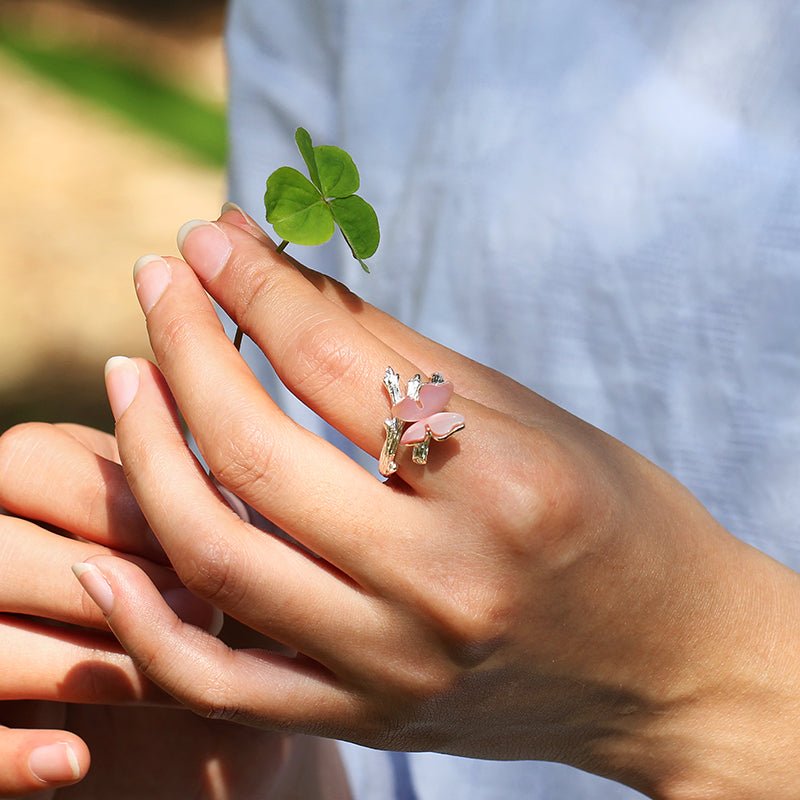 Resting Butterfly - Adjustable Ring - MetalVoque