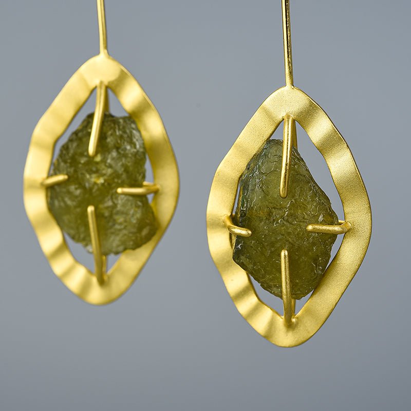 Raw Tourmaline - Dangle Earrings