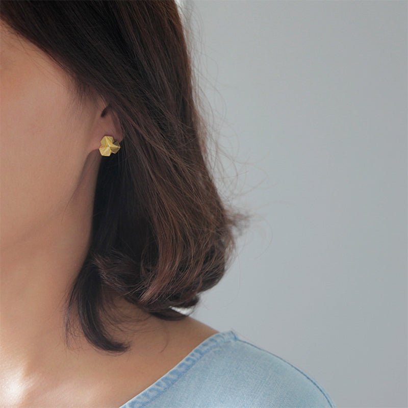Triangle Flower - Stud Earrings