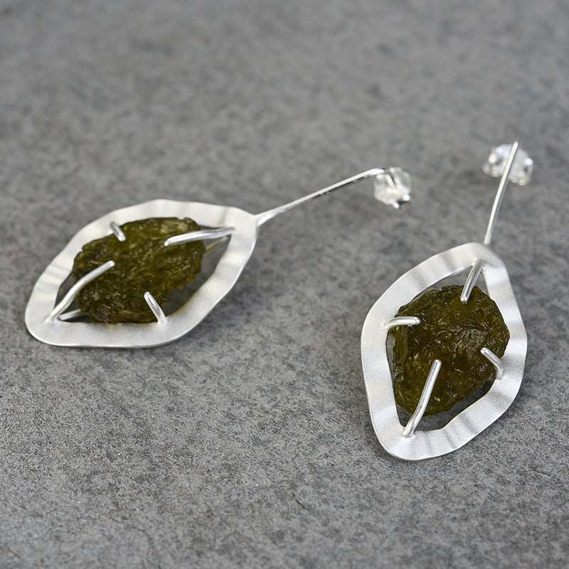 Raw Tourmaline - Dangle Earrings