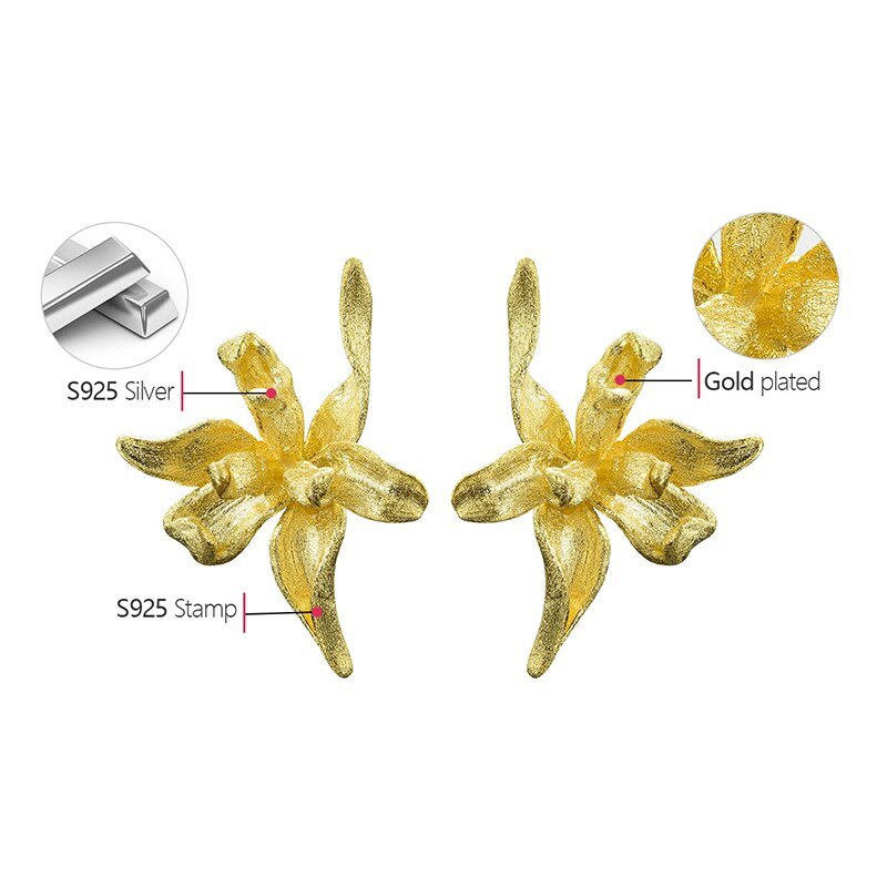 Iris Flower - Stud Earrings