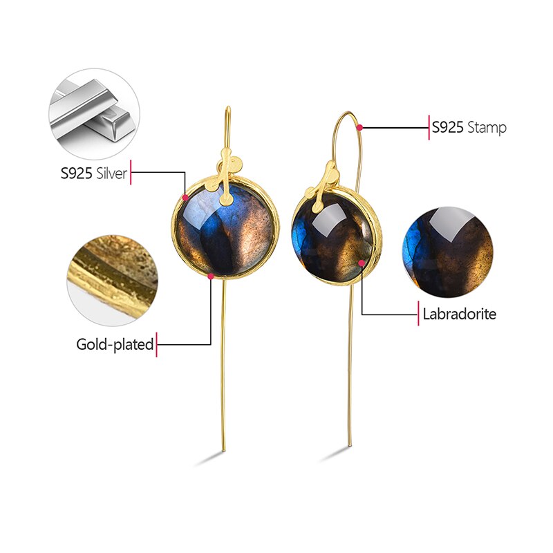 Labradorite Mirror - Dangle Earrings