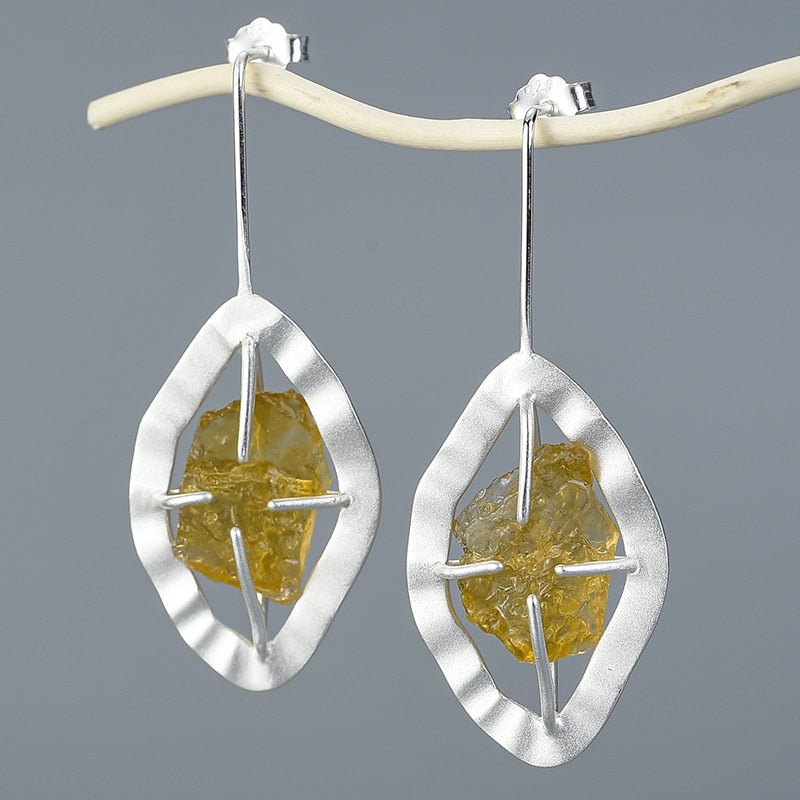 Raw Tourmaline - Dangle Earrings