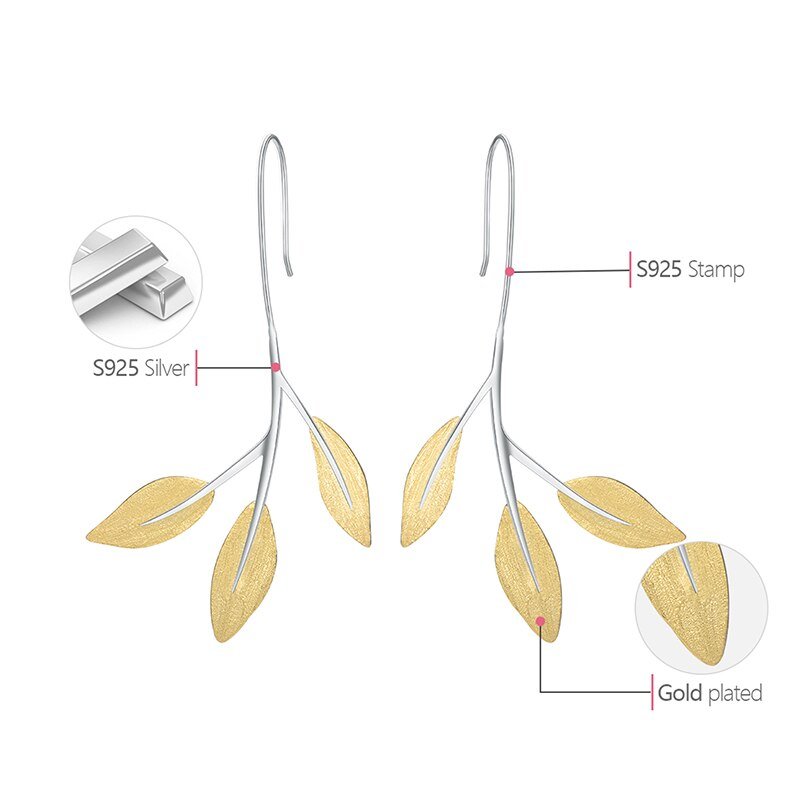 Floral Leaves - Dangle Earrings