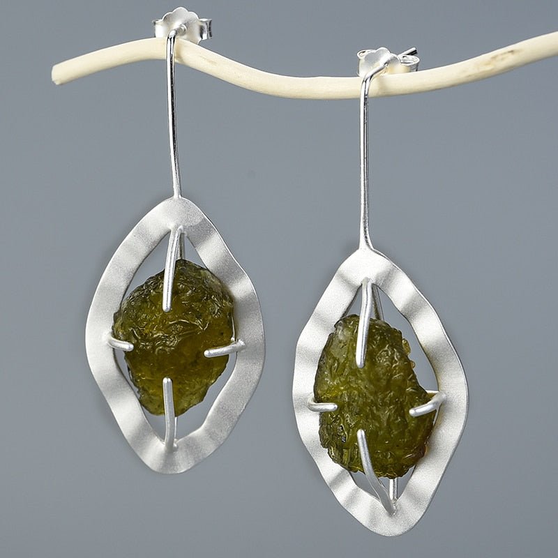 Raw Tourmaline - Dangle Earrings