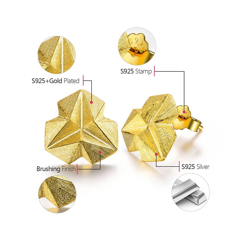 Triangle Flower - Stud Earrings