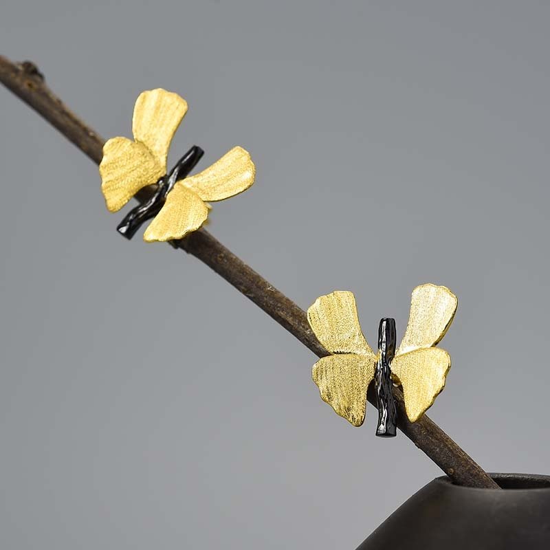 Ginkgo Wings - Stud Earrings