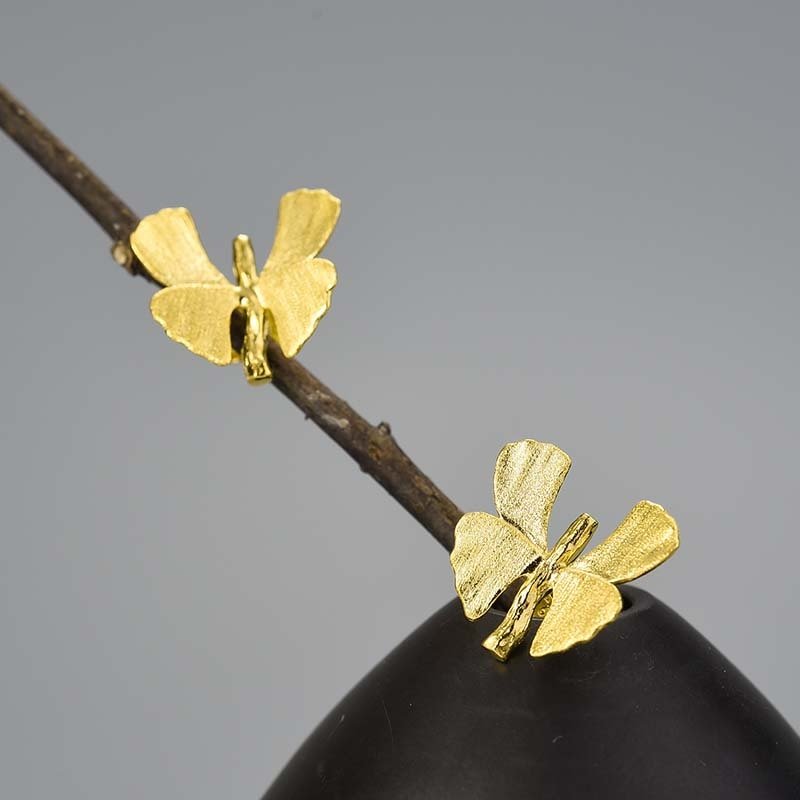 Ginkgo Wings - Stud Earrings