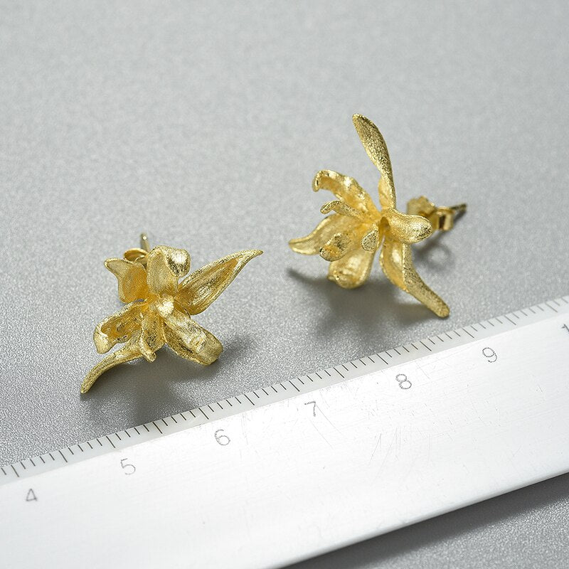 Iris Flower - Stud Earrings