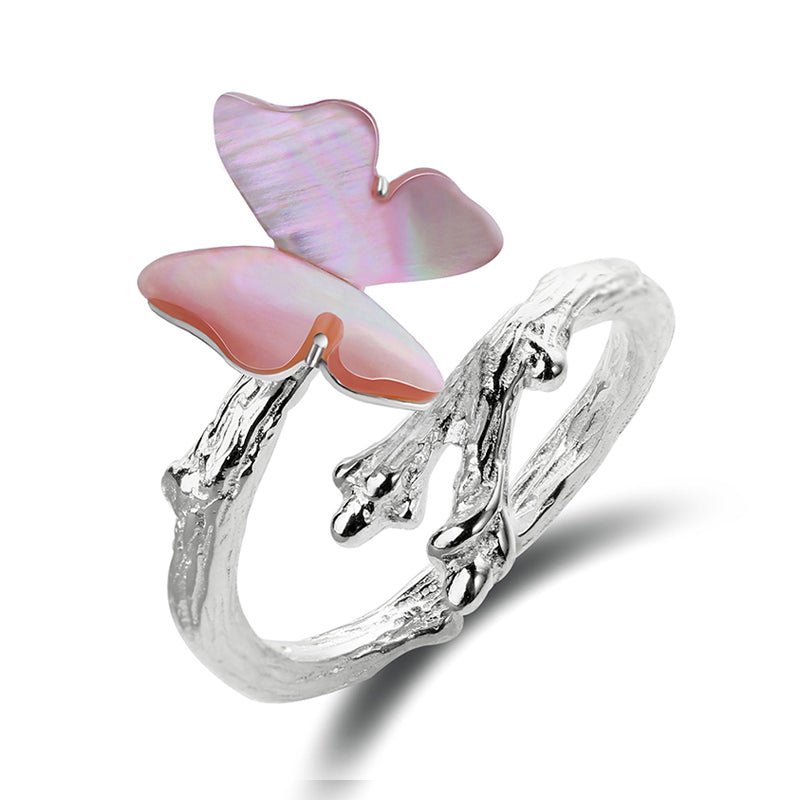 Resting Butterfly - Adjustable Ring - MetalVoque