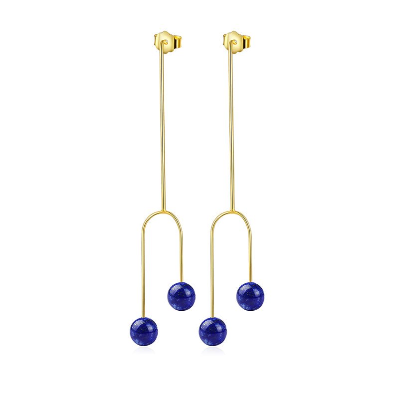 Lapis Rain - Drop Earrings