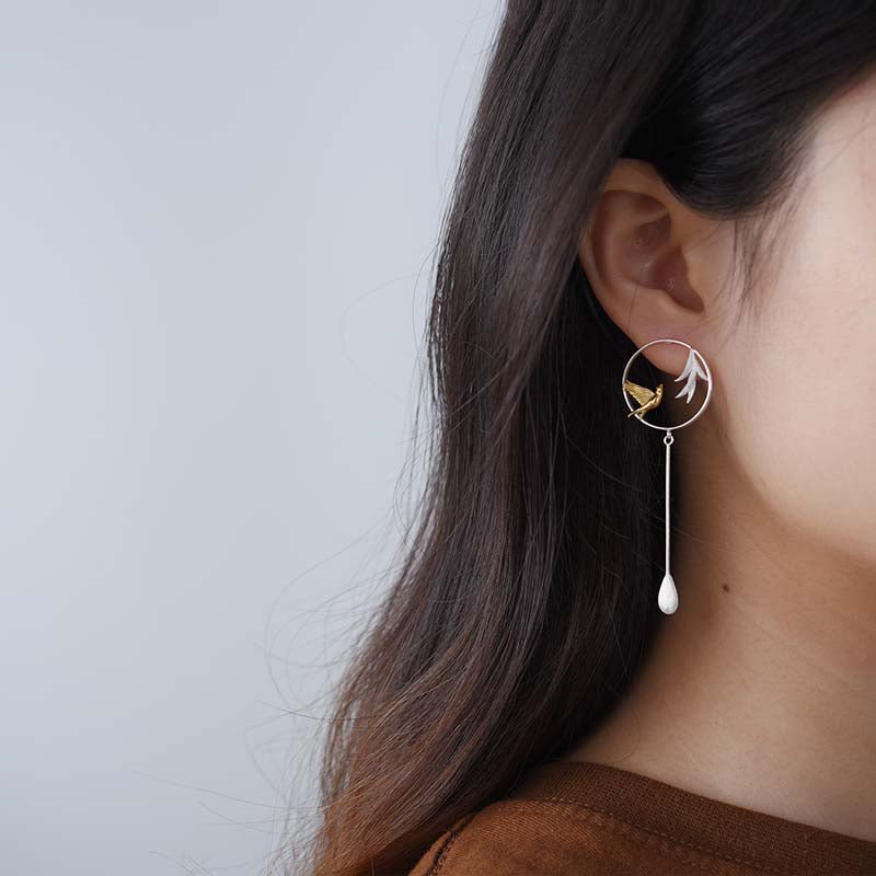 Flying Swallow - Drop Earrings