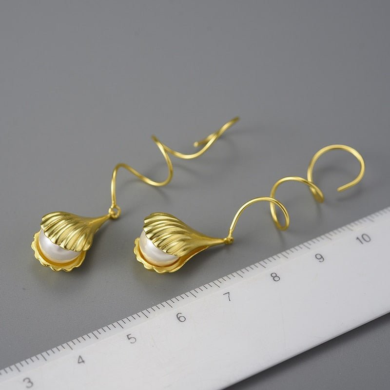 Spiral Shell - Dangle Earrings