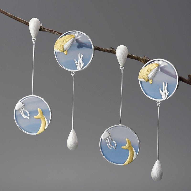Wandering Whale - Drop Earrings