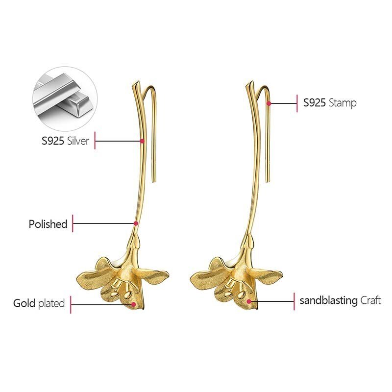 Freesia Flower - Dangle Earrings