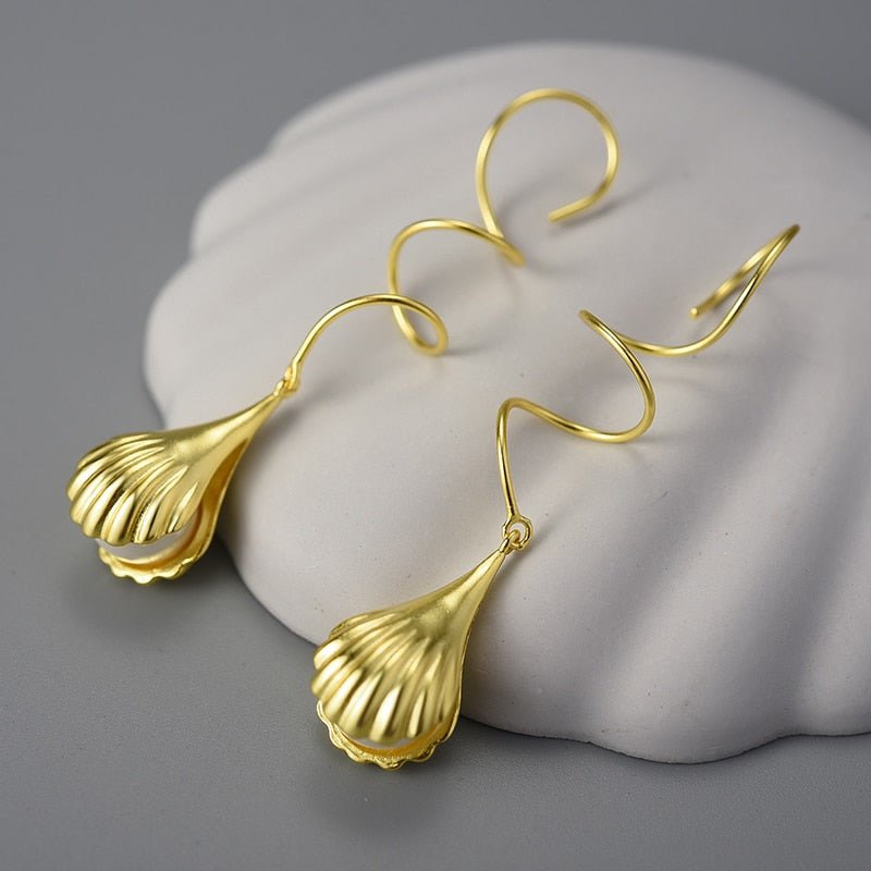 Spiral Shell - Dangle Earrings