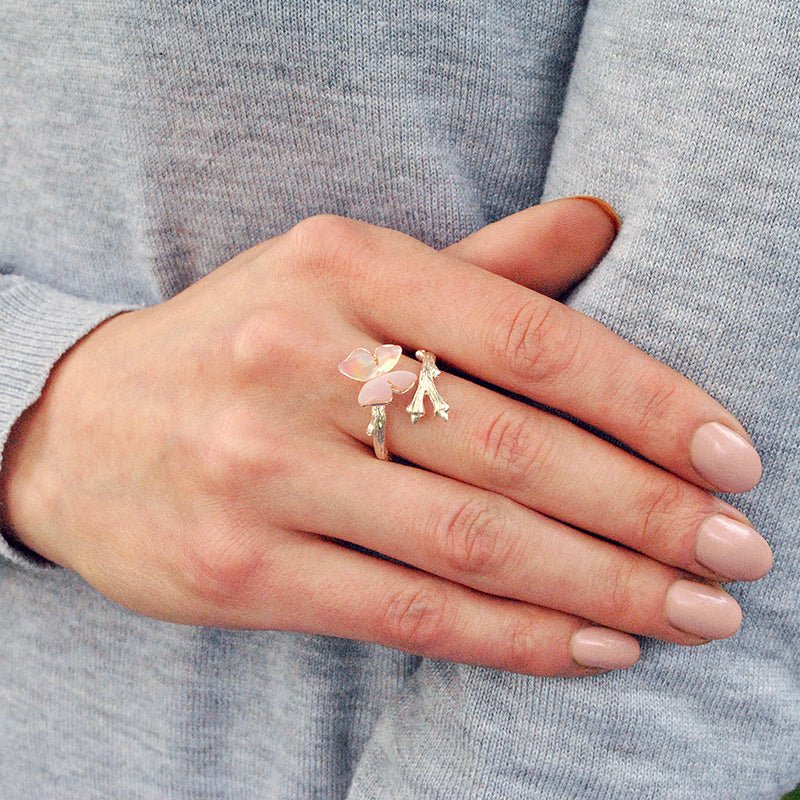 Resting Butterfly - Adjustable Ring - MetalVoque