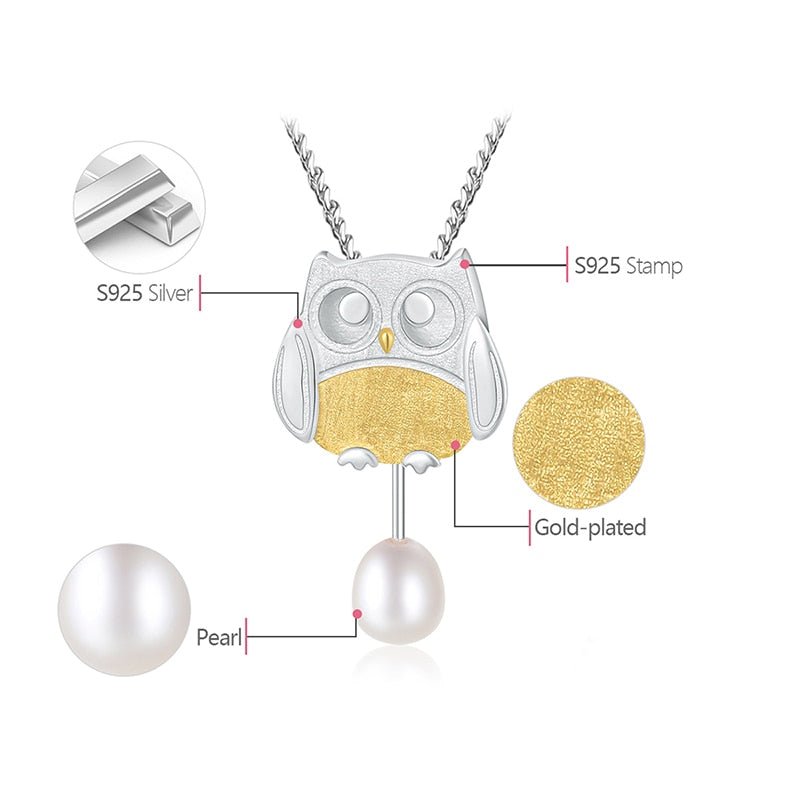 Pearl Owls - Handmade Pendant