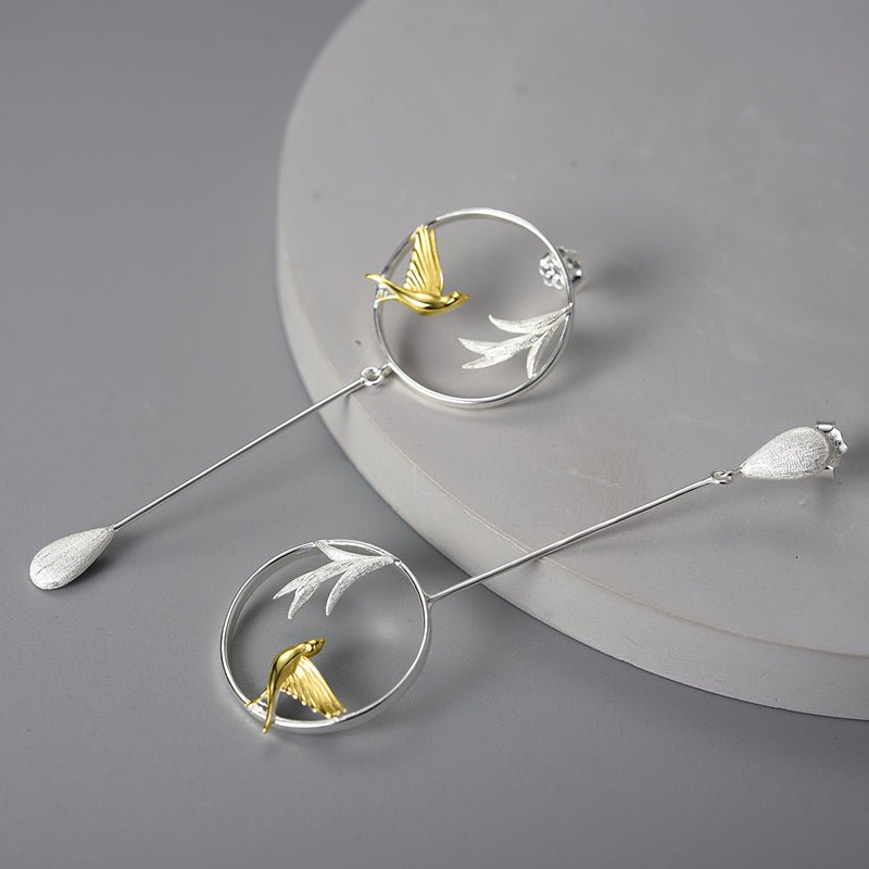 Flying Swallow - Drop Earrings