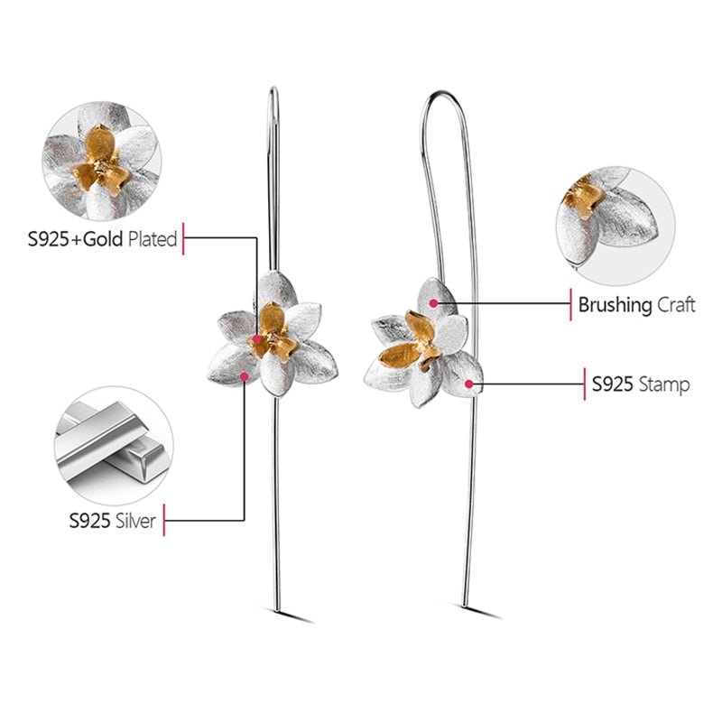 Blooming Flower - Dangle Earrings - MetalVoque